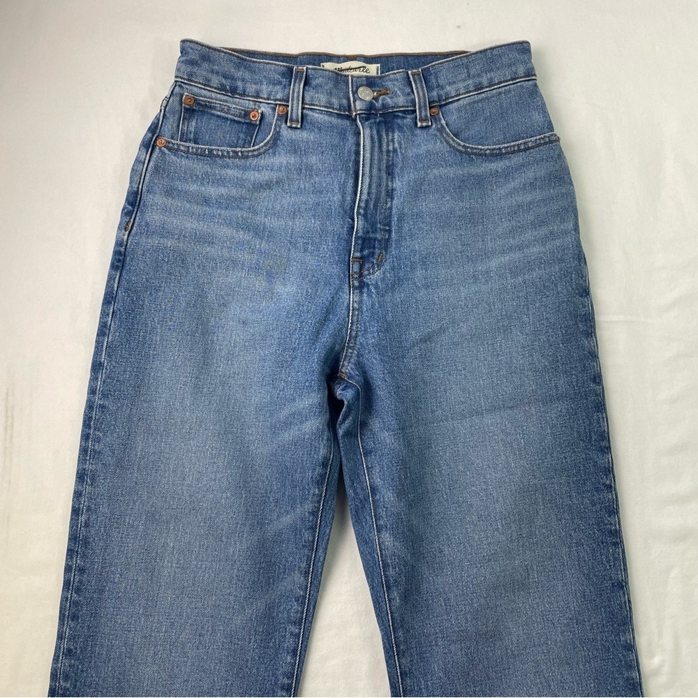 Madewell Women's Blue Cotton Solid High Rise Straight  Leg Jeans Size T26 NWT